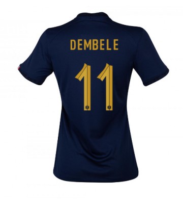 Frankrike Ousmane Dembele #11 Hemmatröja Kvinnor VM 2022 Kortärmad